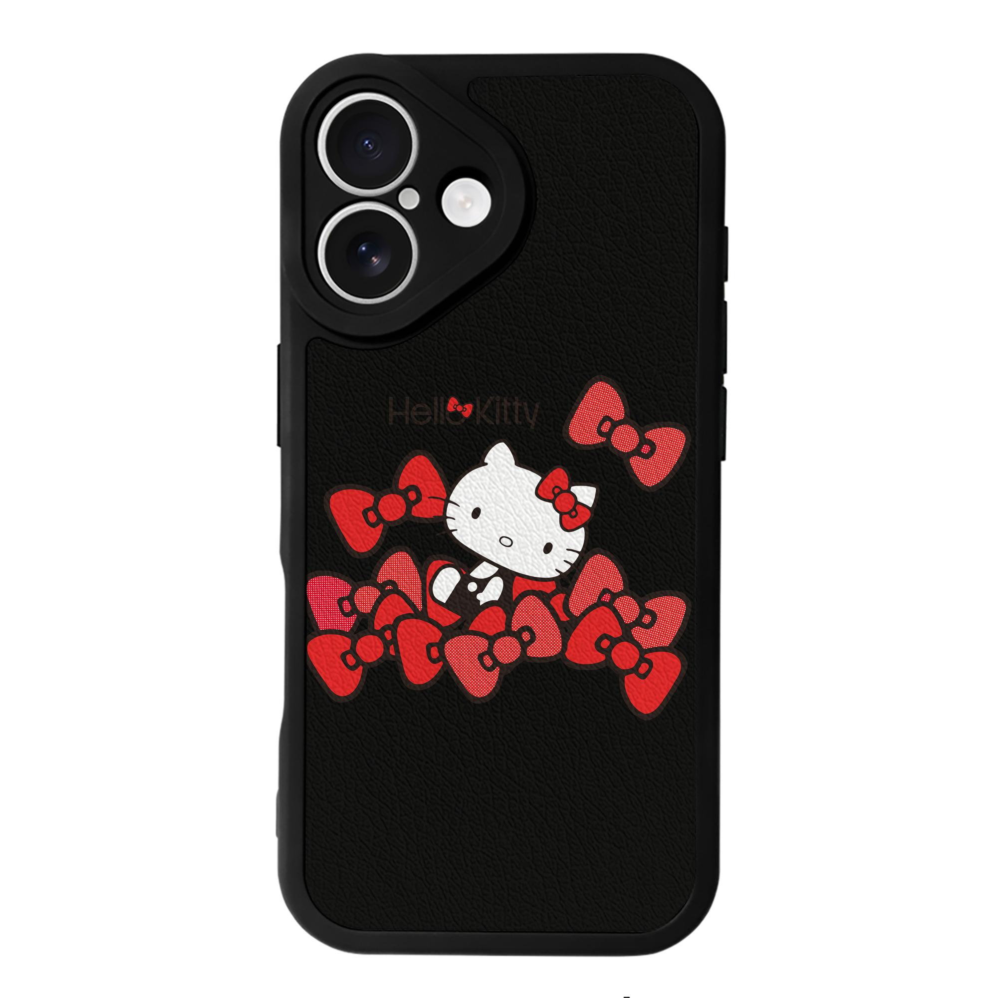 （画像用） Hello Kitty ハローキティ 【iPhone 16シリーズ対応】シリコンスマホケース（レザー調） 材質：シリコン